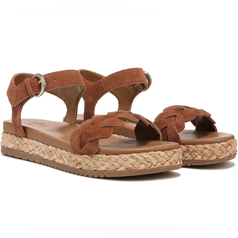 NEW Naturalizer Neila Espadrille Sandal -English Tea Brown Leather - 11N